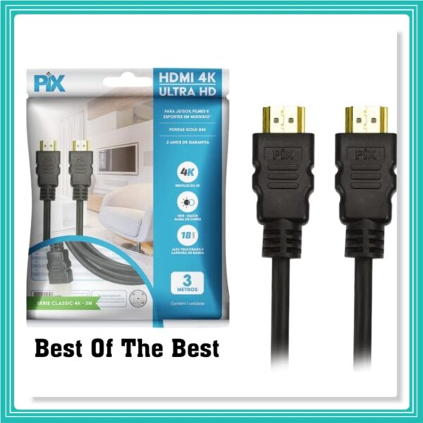 Cabo Hdmi 2.0Hdr 4k 3d Ultrahd 19 Pinos Ps4 Xbox 3 Metros