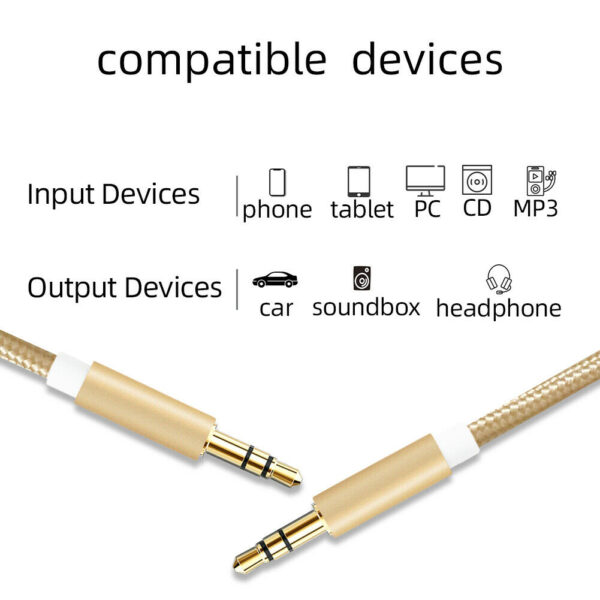 Cabos 3.5mm Stereo Audio Auxiliary Cable P2 Headphone 1M E 5M Essager - Image 5