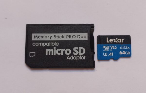 Adaptador Memoria Pro Duo Para Micro Sd Psp E Câmeras Sony + Lexar 64gb - Image 2