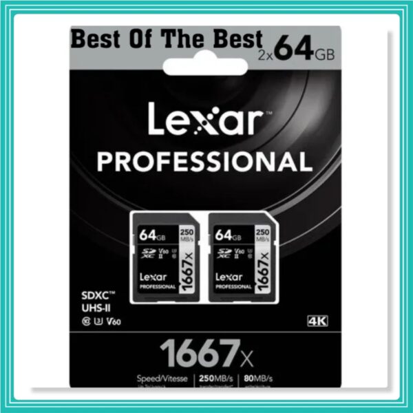 2X Lexar Cartão Memória Sd Xc 64gb Professional 1667x Uhs-ii