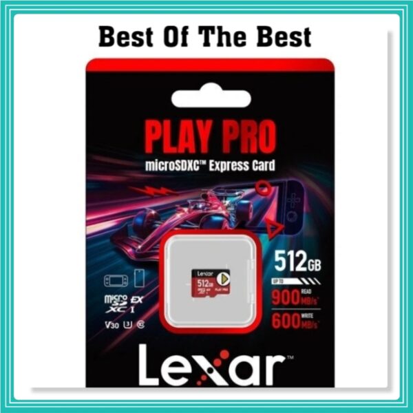 Lexar Cartão 512GB Play PRO MicroSD Express, UHS-I, Até 900/600 MB/s, Cartão De Memória, Compatível Com Nintendo-Switch 2