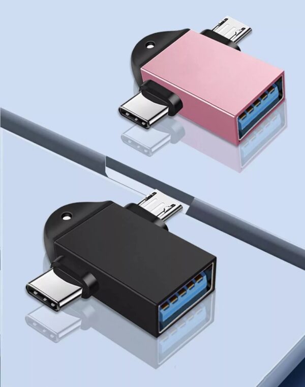Adaptador OTG Tipo C 2 em 1 Micro USB Conversor para Conector USB 3.0 Smartphone - Image 3