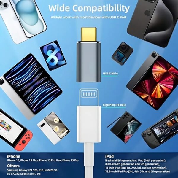 Adaptador Usb-C A'Gold CBA-25 para Lightning Compatível Para iPhone - Image 7