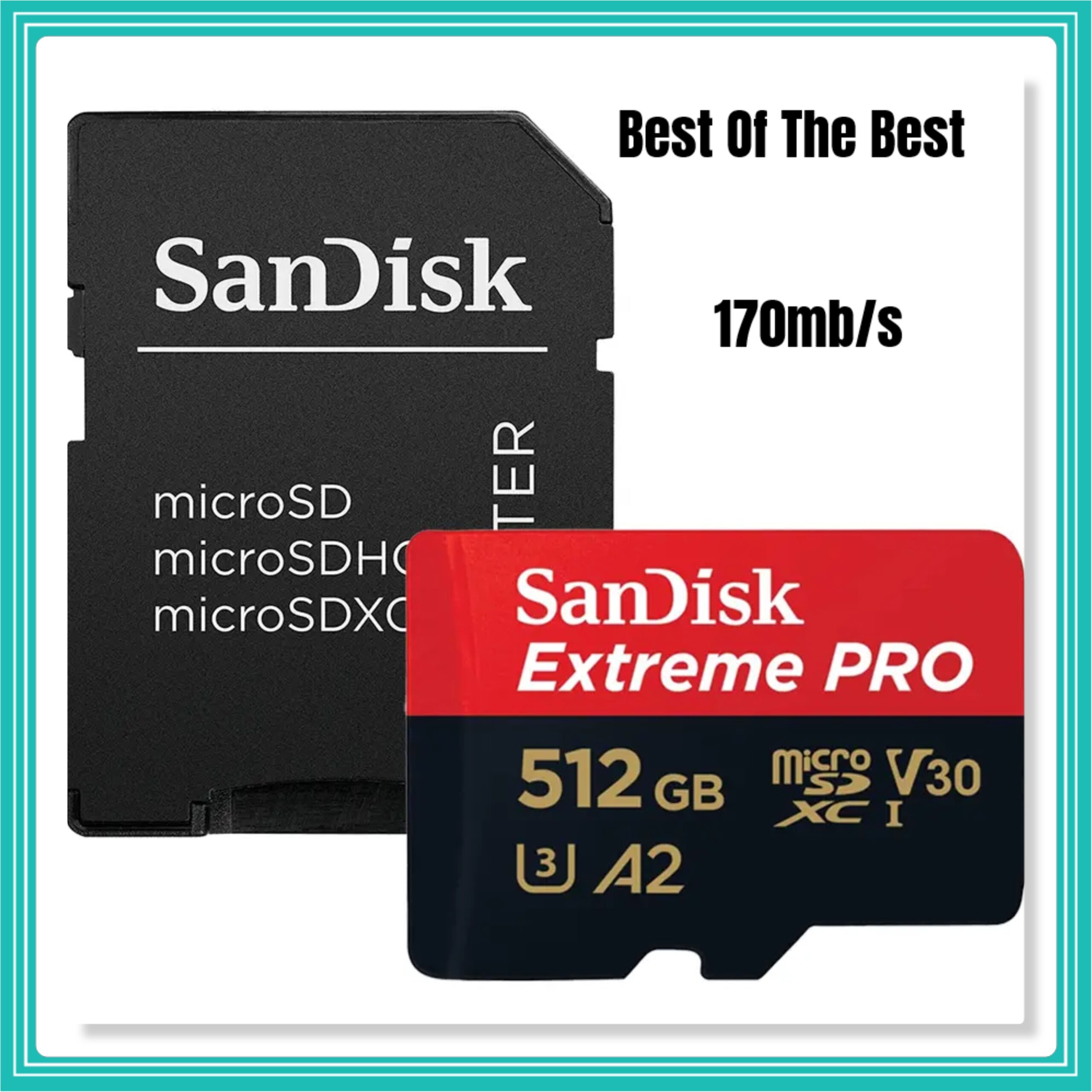 Cartao Memoria Sandisk Micro Sdxc Extreme Pro 170mb/s 512gb