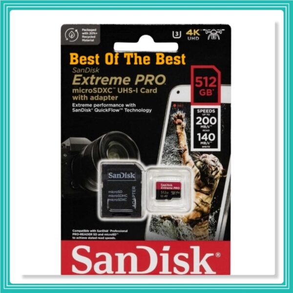 Cartao Memoria Sandisk Micro Sdxc Extreme Pro 200mb/s 512gb