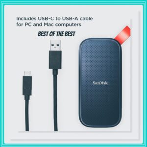 SSD Externo Portátil 1TB Interface USB 3.2 SanDisk SDSSDE30-1T00 Velocidade De Leitura Até 800MB/s