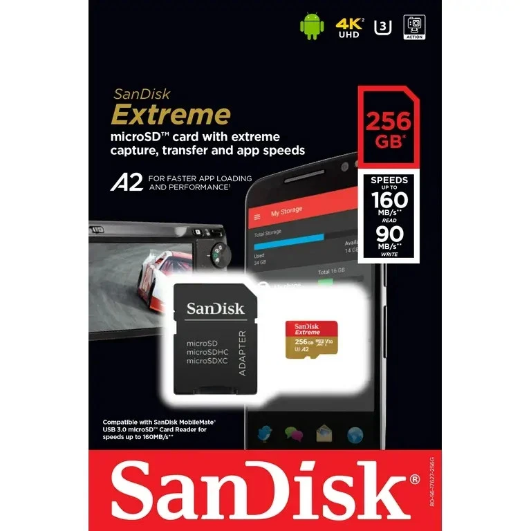Sandisk Extreme Micro Sd Sandisk 256gb 190mbs