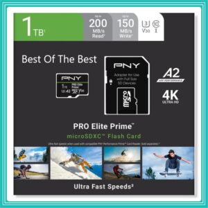 Cartão De Memória Microsdxc Pny 1TB Pro Elite Prime C10 U3