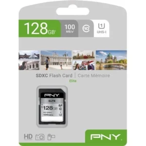 PNY 128 GB 100 MB/s UHS-I Elite SDXC Flash Card Full HD Video