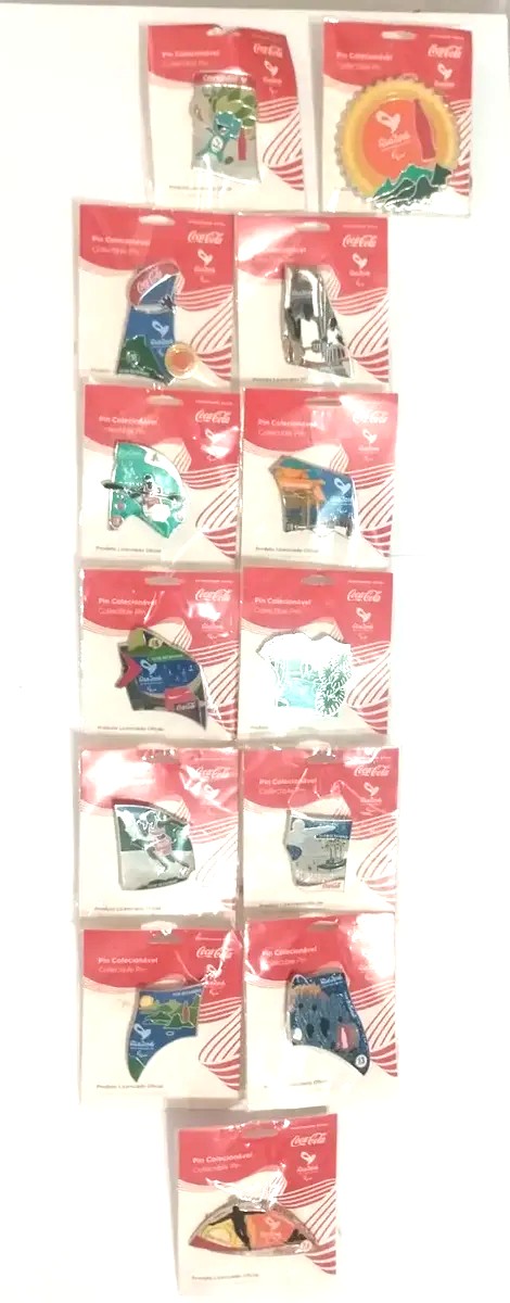 Rio 2016 12X Pins Paralímpicos + A Tampa CocaCola Coleção Completa - Imagem 2