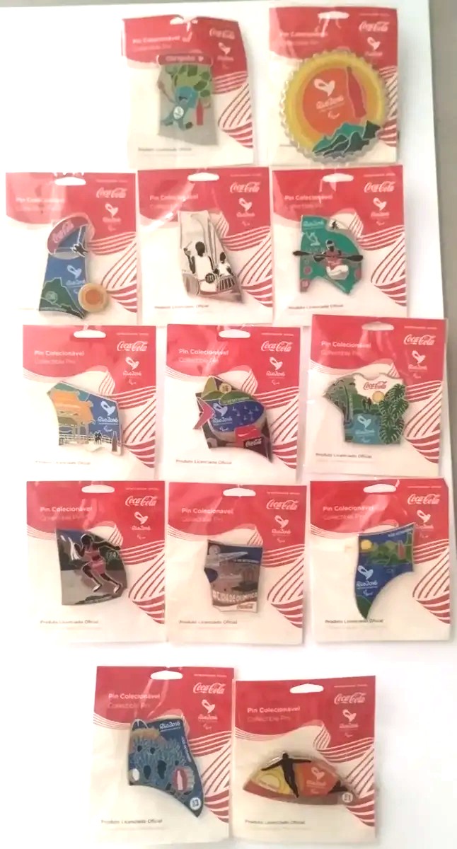 Rio 2016 12X Pins Paralímpicos + A Tampa CocaCola Coleção Completa - Imagem 4