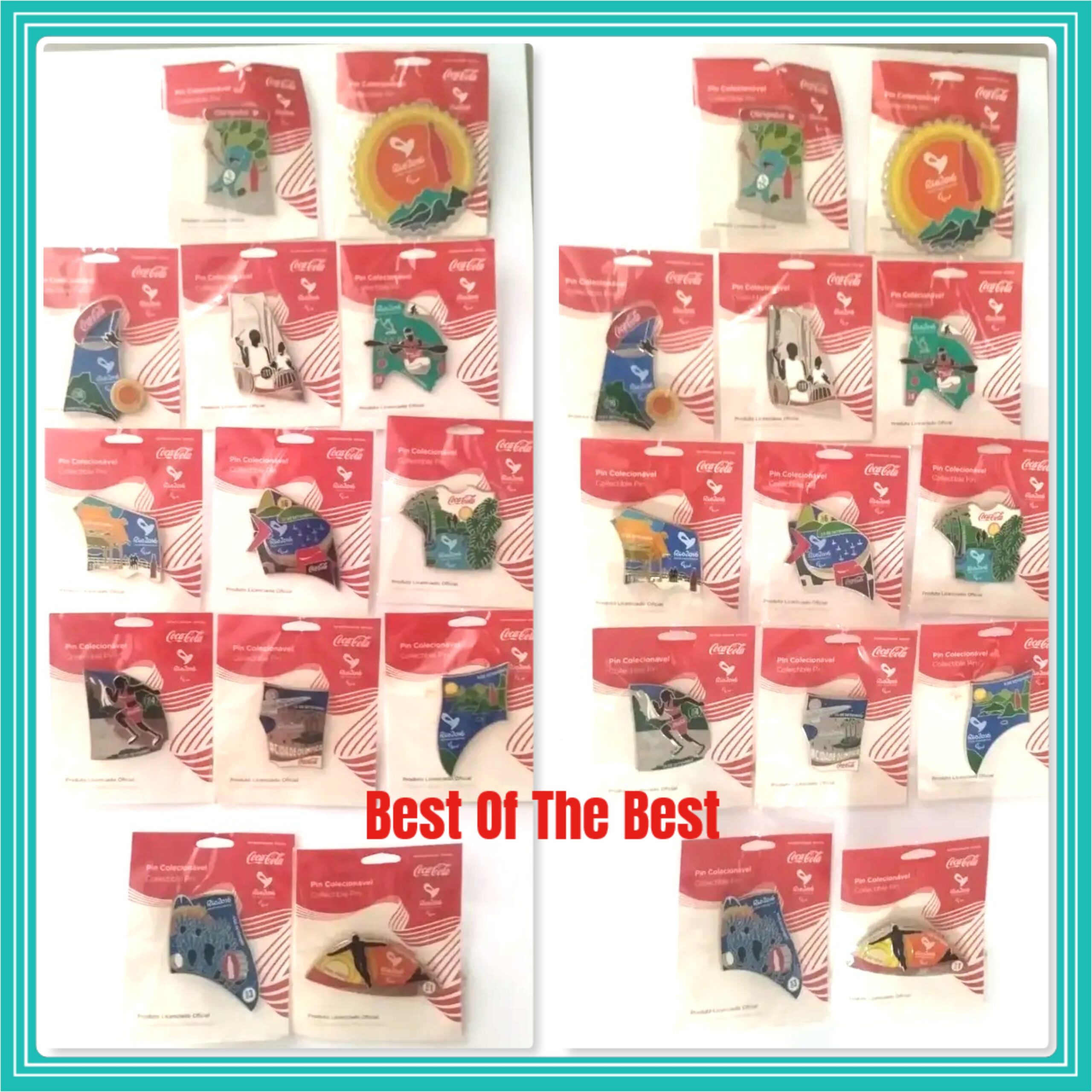 Rio 2016 12X Pins Paralímpicos + A Tampa CocaCola Coleção Completa