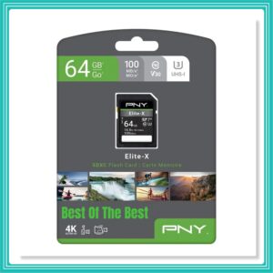 PNY 64GB Elite-X Class 10 U3 SDXC Flash Memory Card 4k Ultra HD