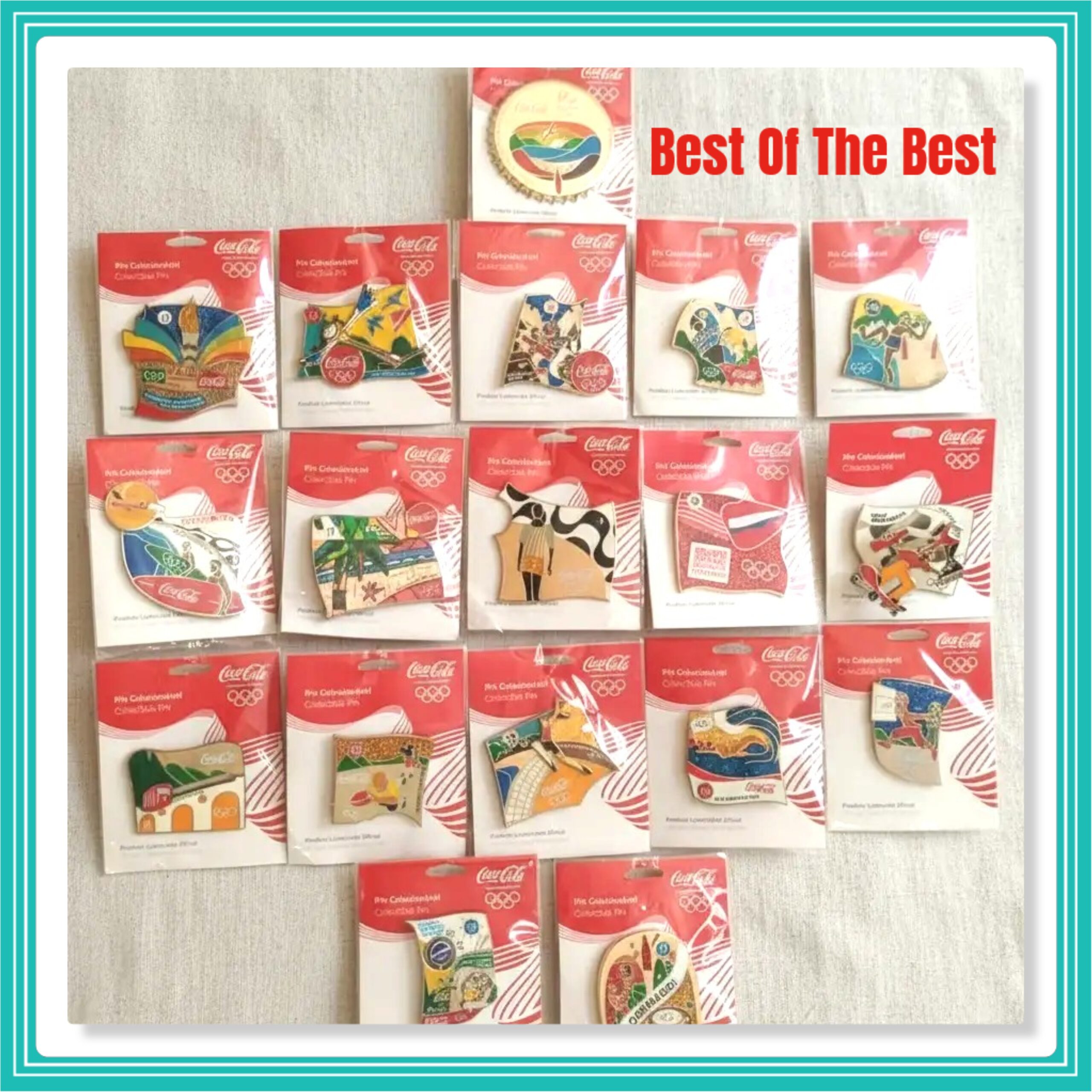 Rio 2016 Cocacola 1X Tampa, Com 17 Pins Do Dia 1 Ate O Dia 17 (Coleçao Completa)
