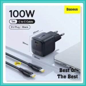 Carregador Baseus 100W Gan6 Ultra Mini E Ultra Rápido Com Cabo 1M. Somente 220V