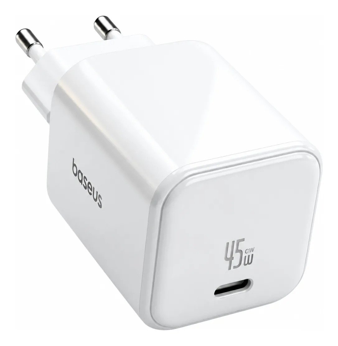 Carregador Baseus 45w Gan Usb-c Preto Ou Branco - Sem Cabo - Imagem 5