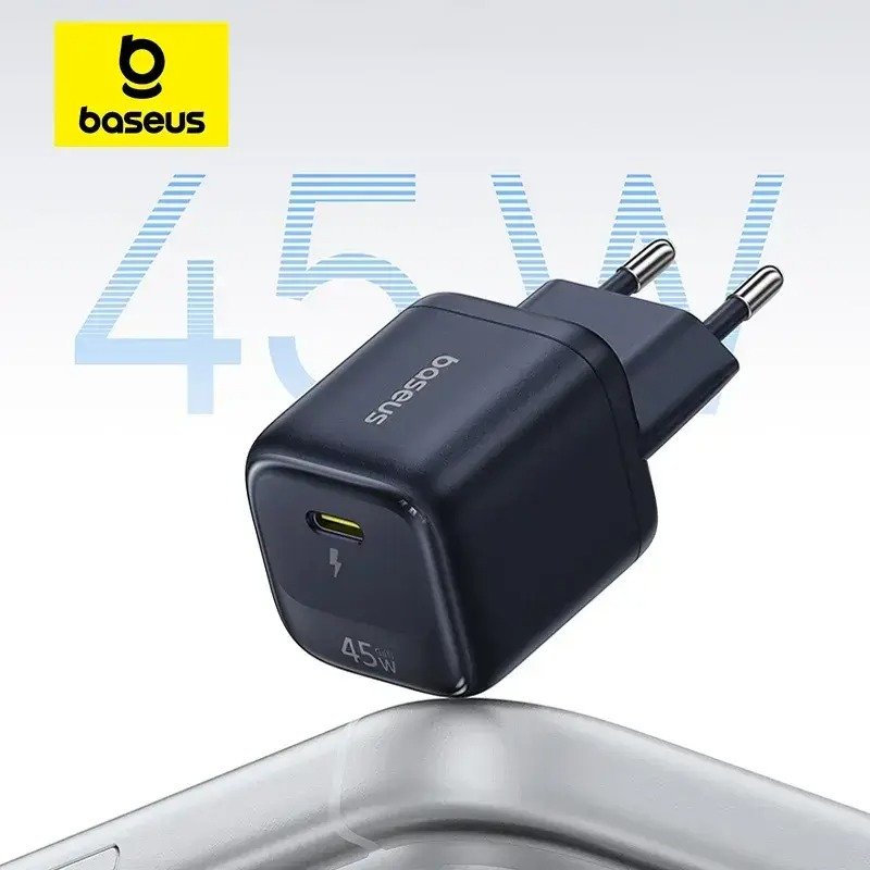 Carregador Baseus 45w Gan Usb-c Preto Ou Branco - Sem Cabo - Imagem 8