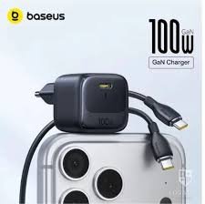Carregador Baseus 100W Gan6 Ultra Mini E Ultra Rápido Com Cabo 1M. Somente 220V - Imagem 2